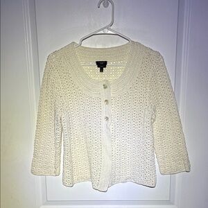 Talbots Cream Knit Cardigan